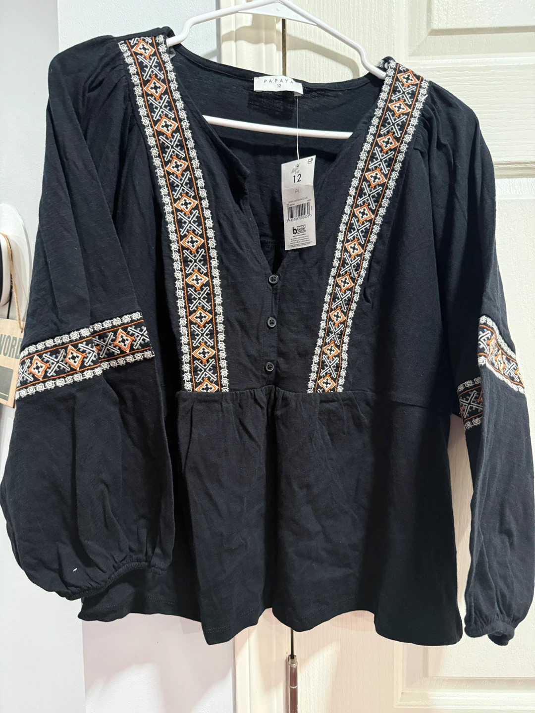 Brand new Papaya Embroidered Blouse - Size 12
