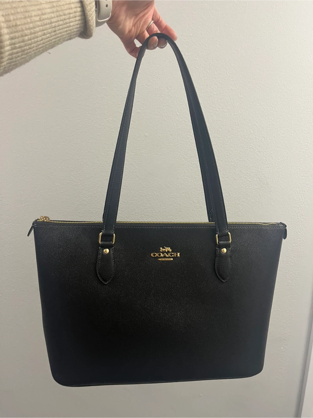 Coach Black Leather Tote Bag