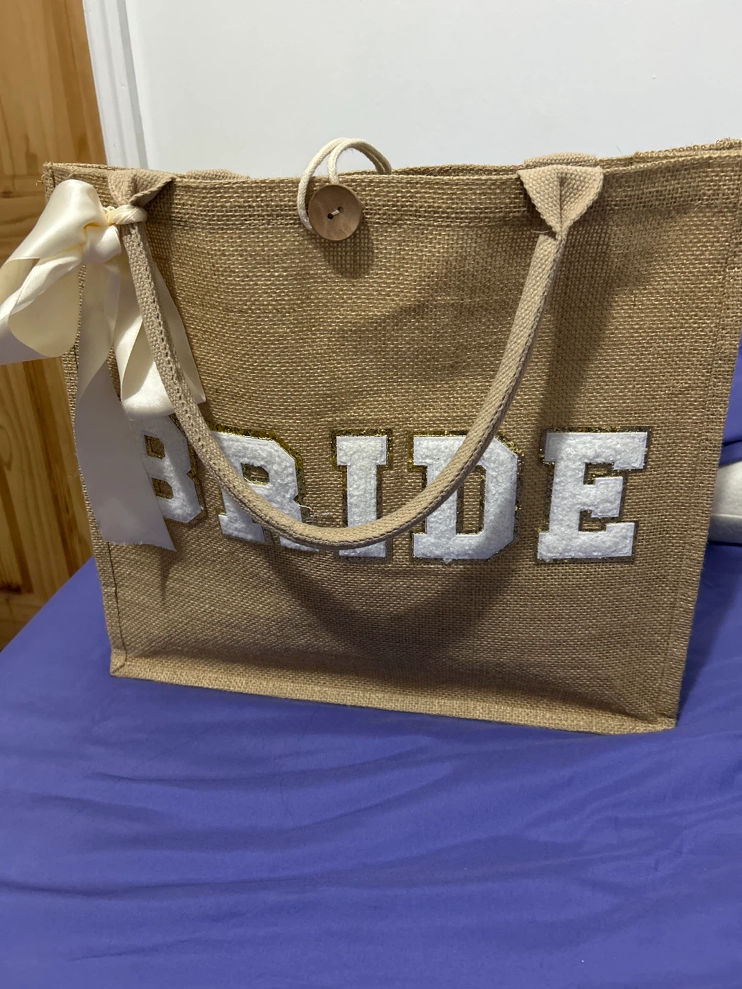 "Bride" Jute Tote Bag - photo 2