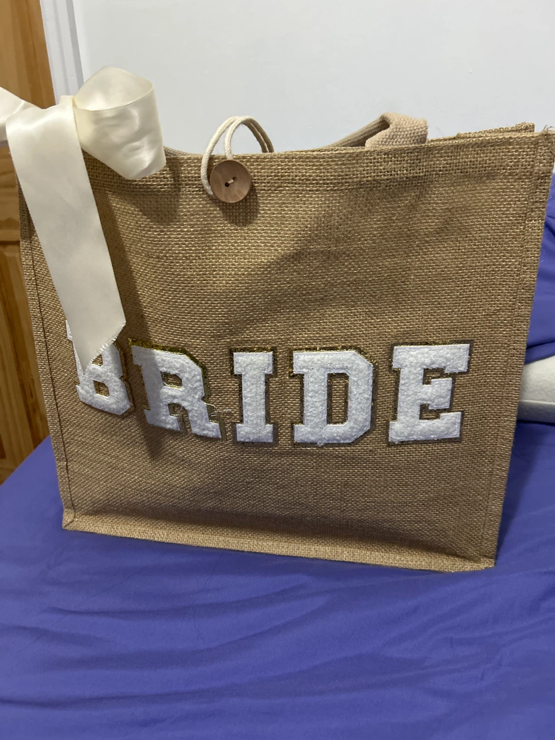 "Bride" Jute Tote Bag - photo 3