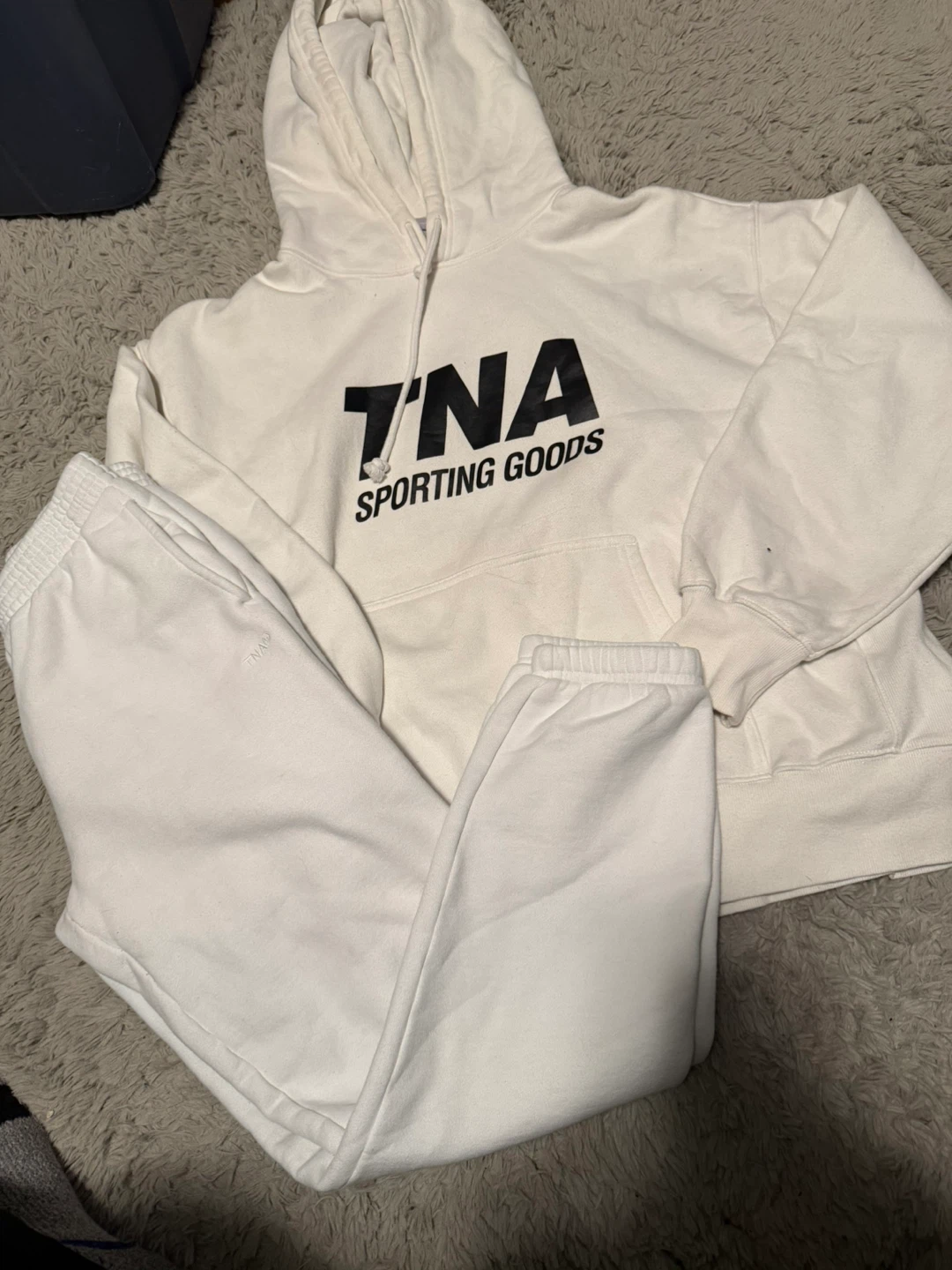 TNA White Hoodie and Sweatpants Set