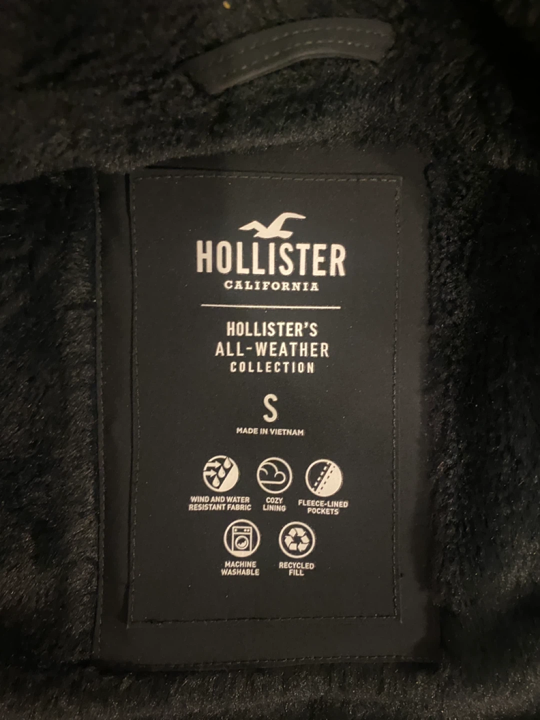 Hollister All-Weather Black Jacket - Size S - photo 4
