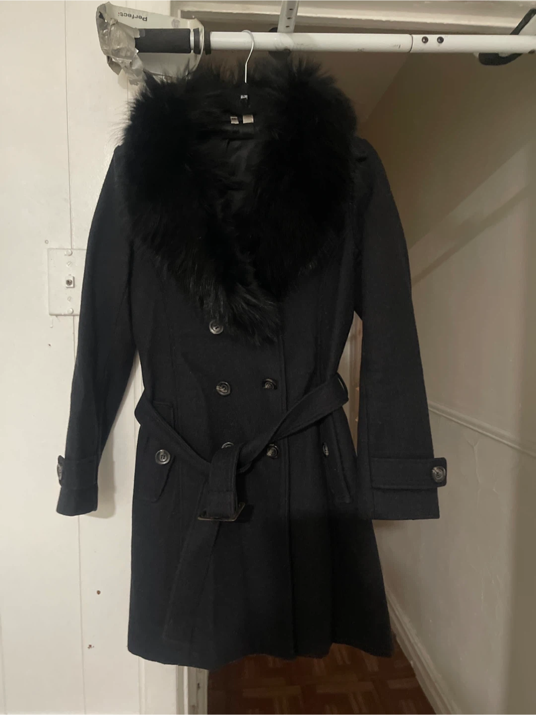 H&M Black Wool Blend Coat Size 6