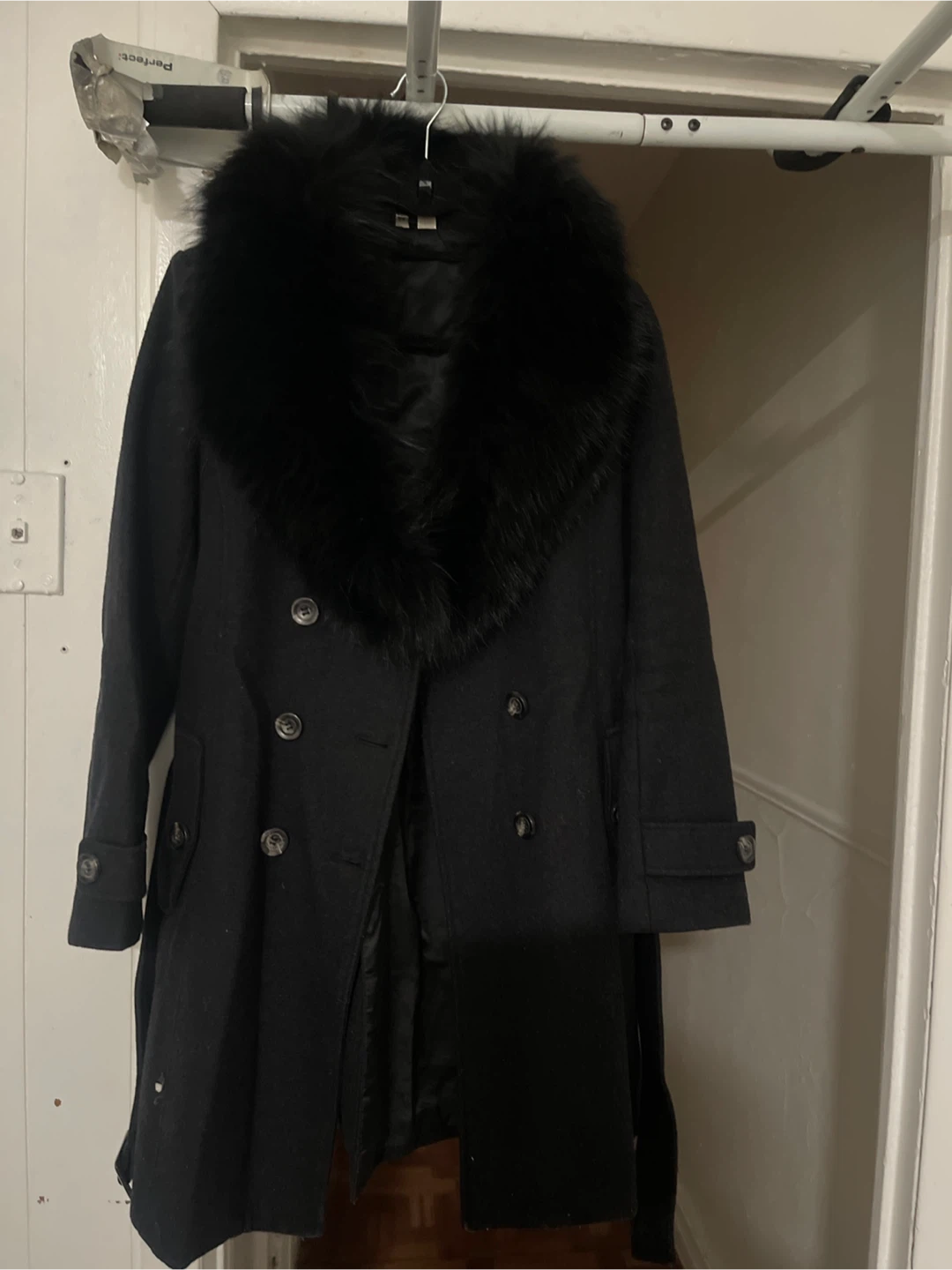H&M Black Wool Blend Coat Size 6 - photo 3