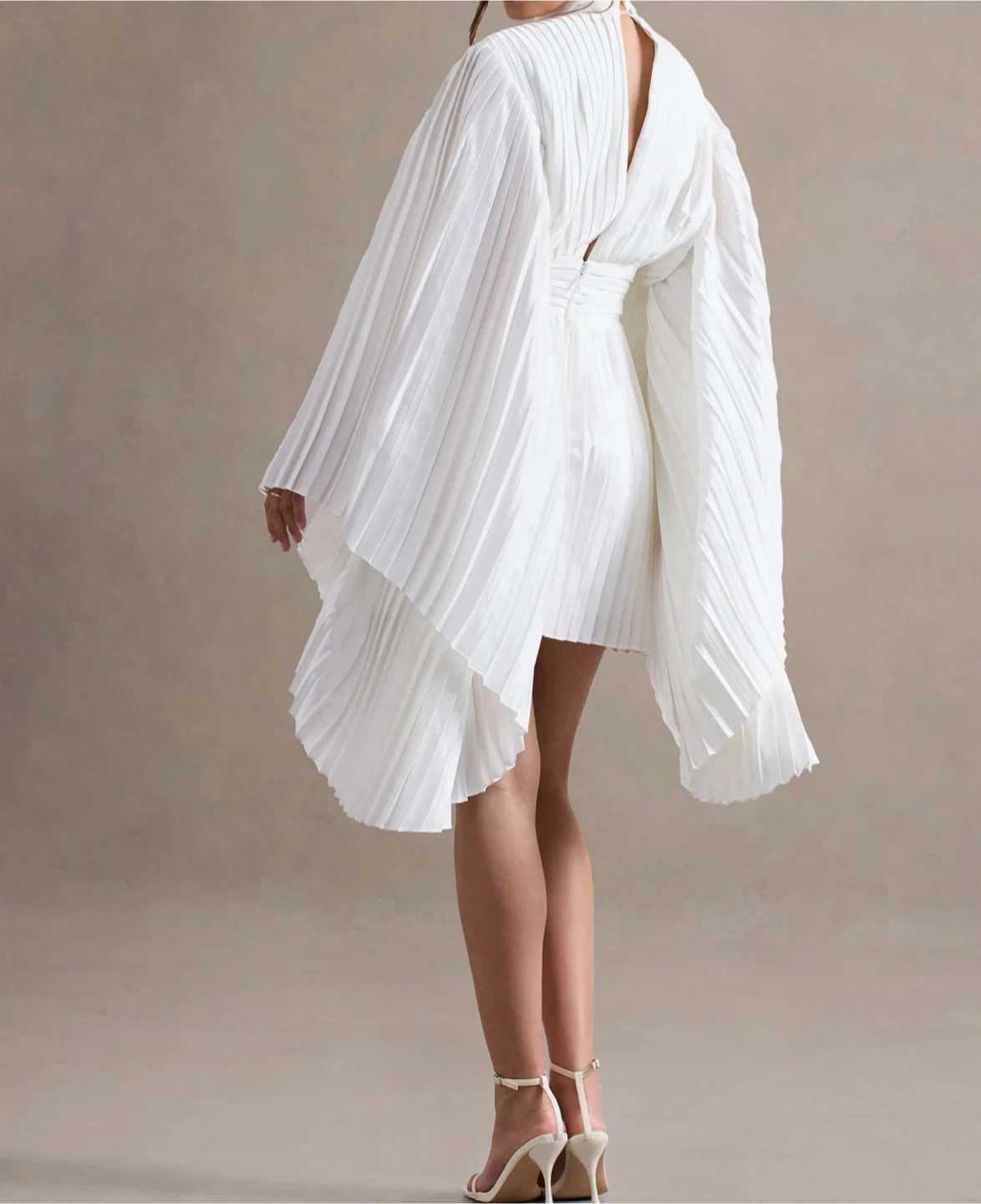 White Pleated Mini Dress - photo 2