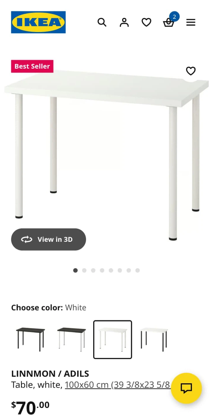Like New - IKEA "Linnmon" Desk (100x60cm) - White - $35 Steal!