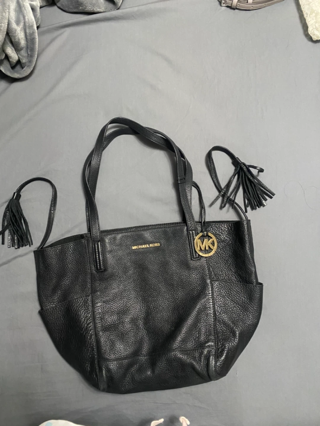 Michael Kors Black Leather Tote Bag
