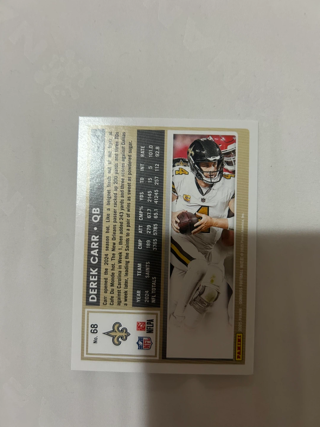 Derek Carr Donruss Football Card - photo 2