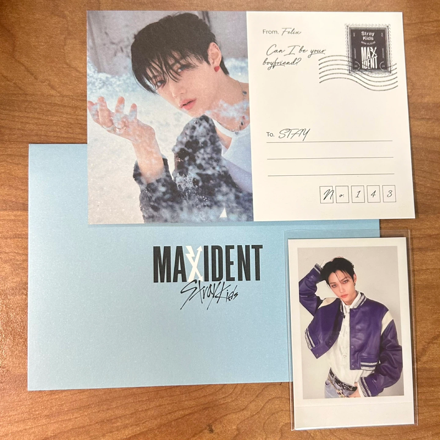 Stray Kids Felix MAXIDENT Album Postcard and Polaroid POB Set