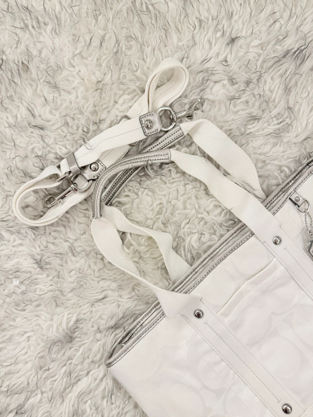 Coach ‘Kyra’ Daisy Nylon Signature Crossbody - White / Silver - photo 3