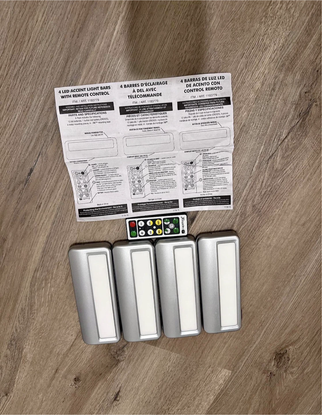 4 LED Accent Light Bars with Remote