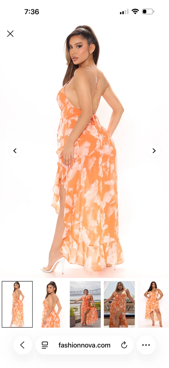 Fashion Nova Orange Cloud Maxi Dress - photo 2