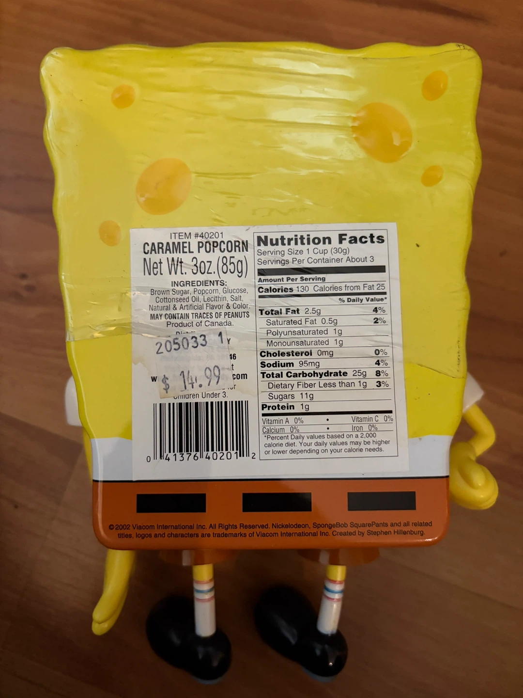 Spongebob Caramel Popcorn Tin - New - photo 2