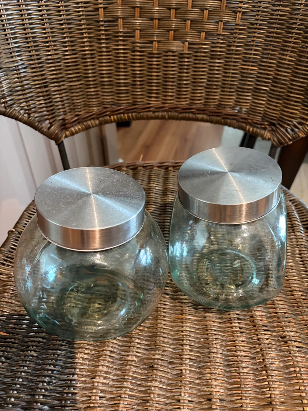 Glass Storage Jars with Metal Lids