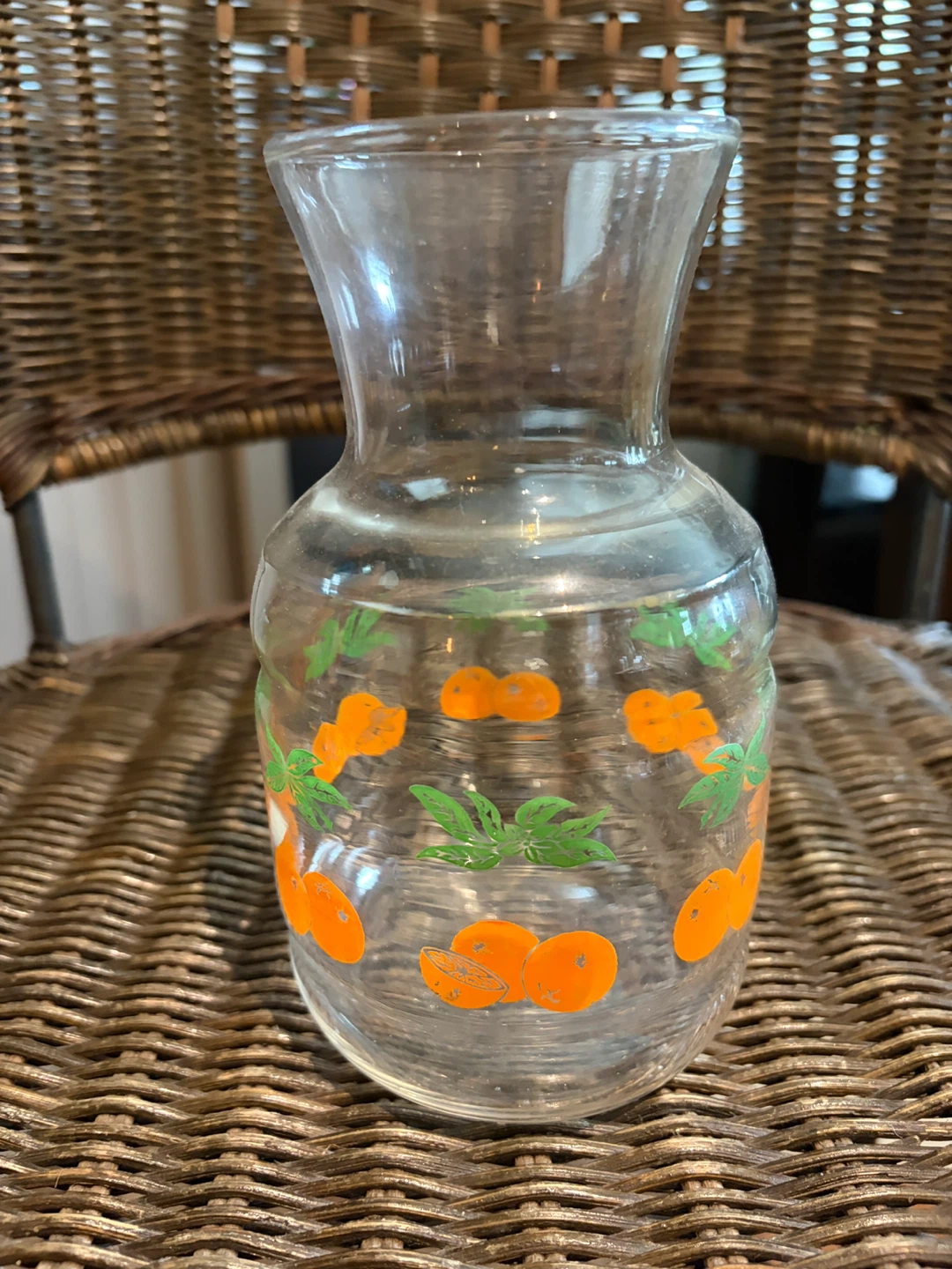 Tomato & Orange Decorated Glass Vase - photo 2