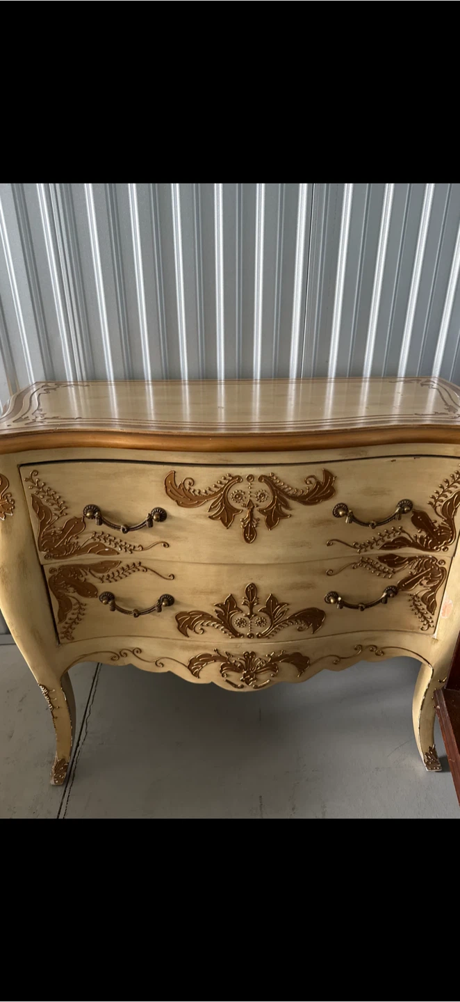 Vintage French style Ornate 2 - Drawer Dresser