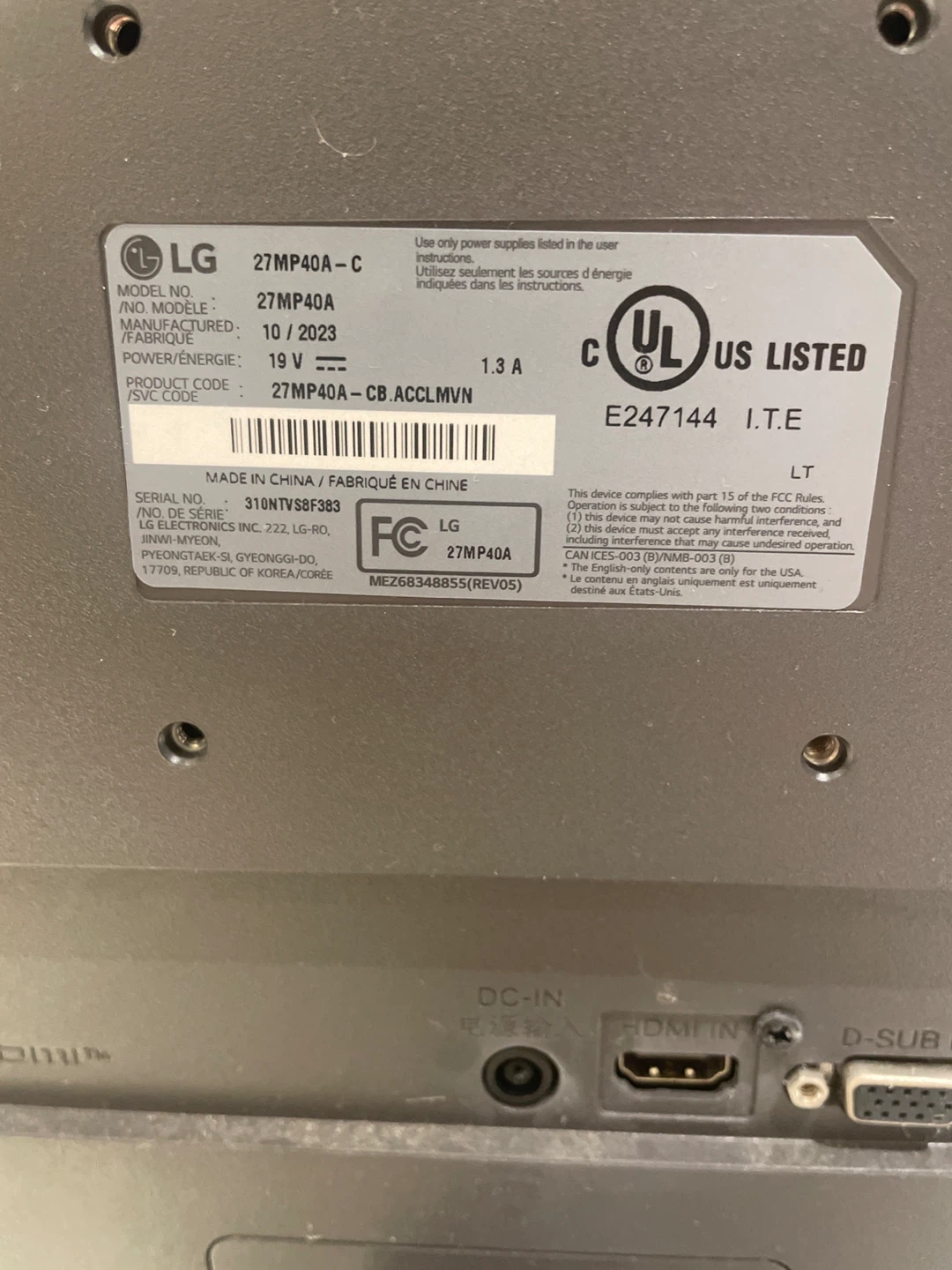 LG 27MP40A-C 27" Monitor - photo 2