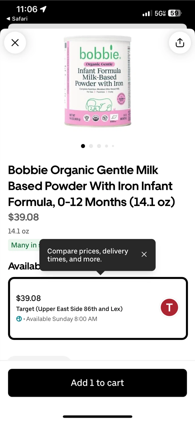 Bobbie Organic Gentle Infant Formula 14.1oz