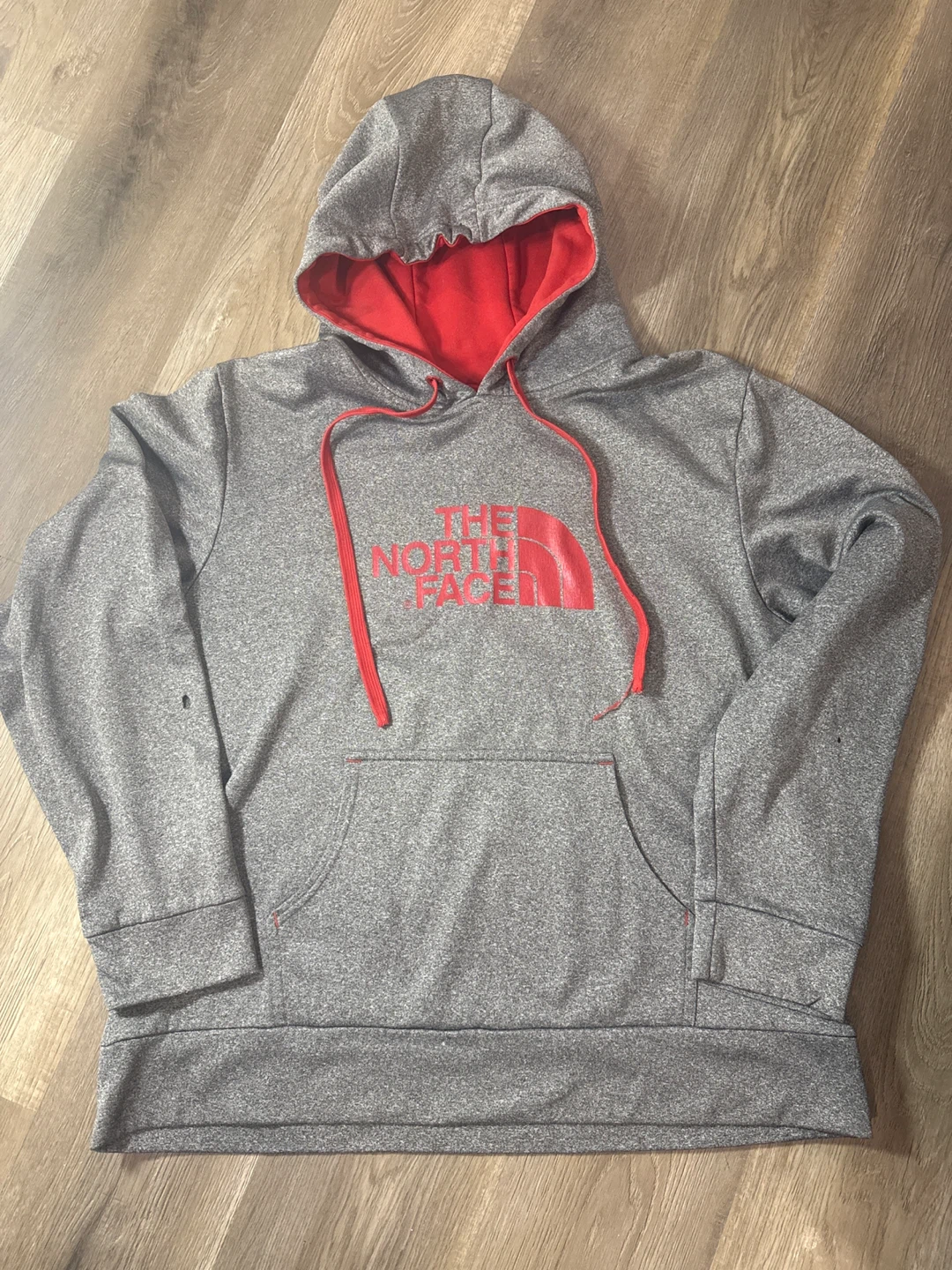The North Face Gray & Red Hoodie XL