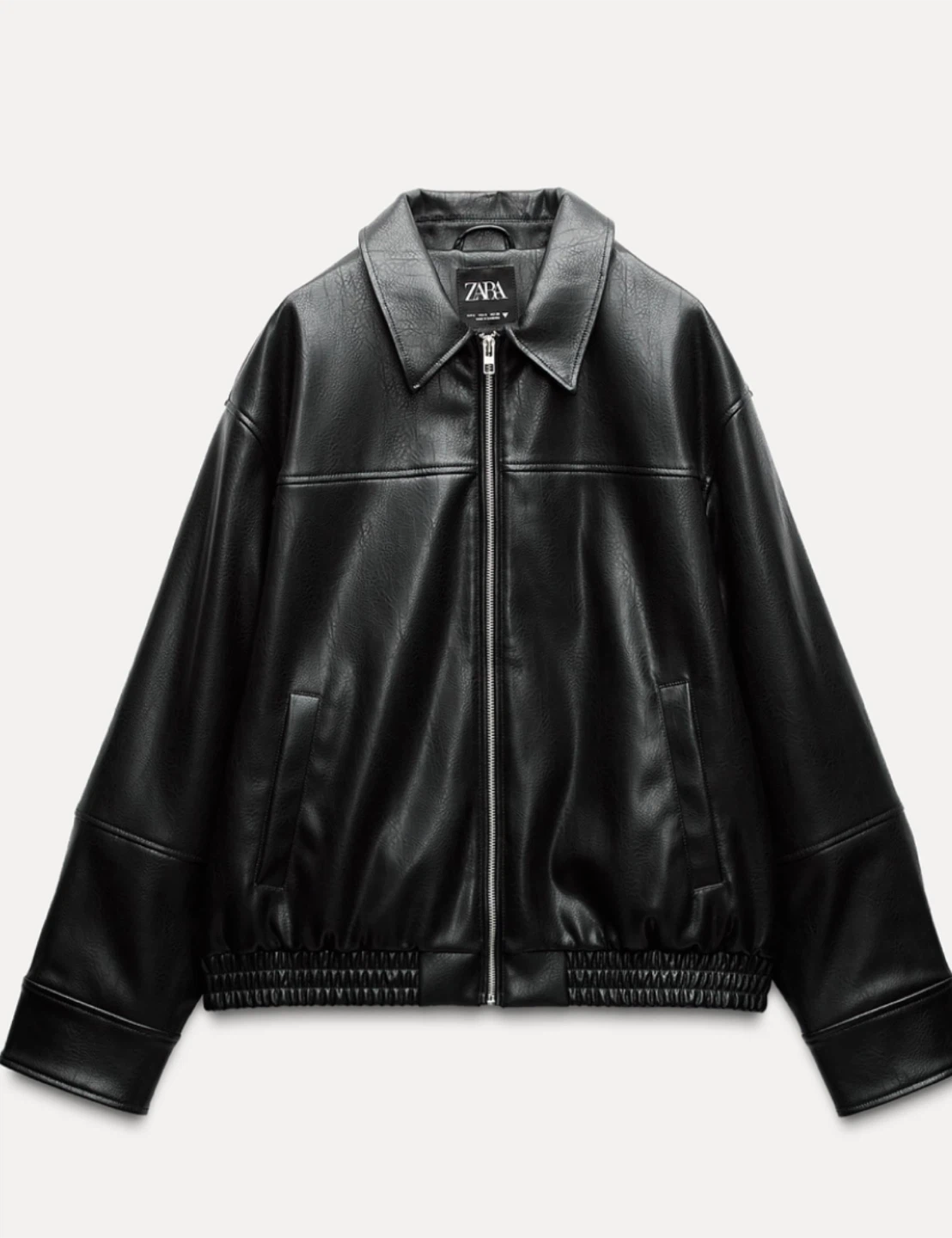 Zara Black Faux Leather Jacket - Size M