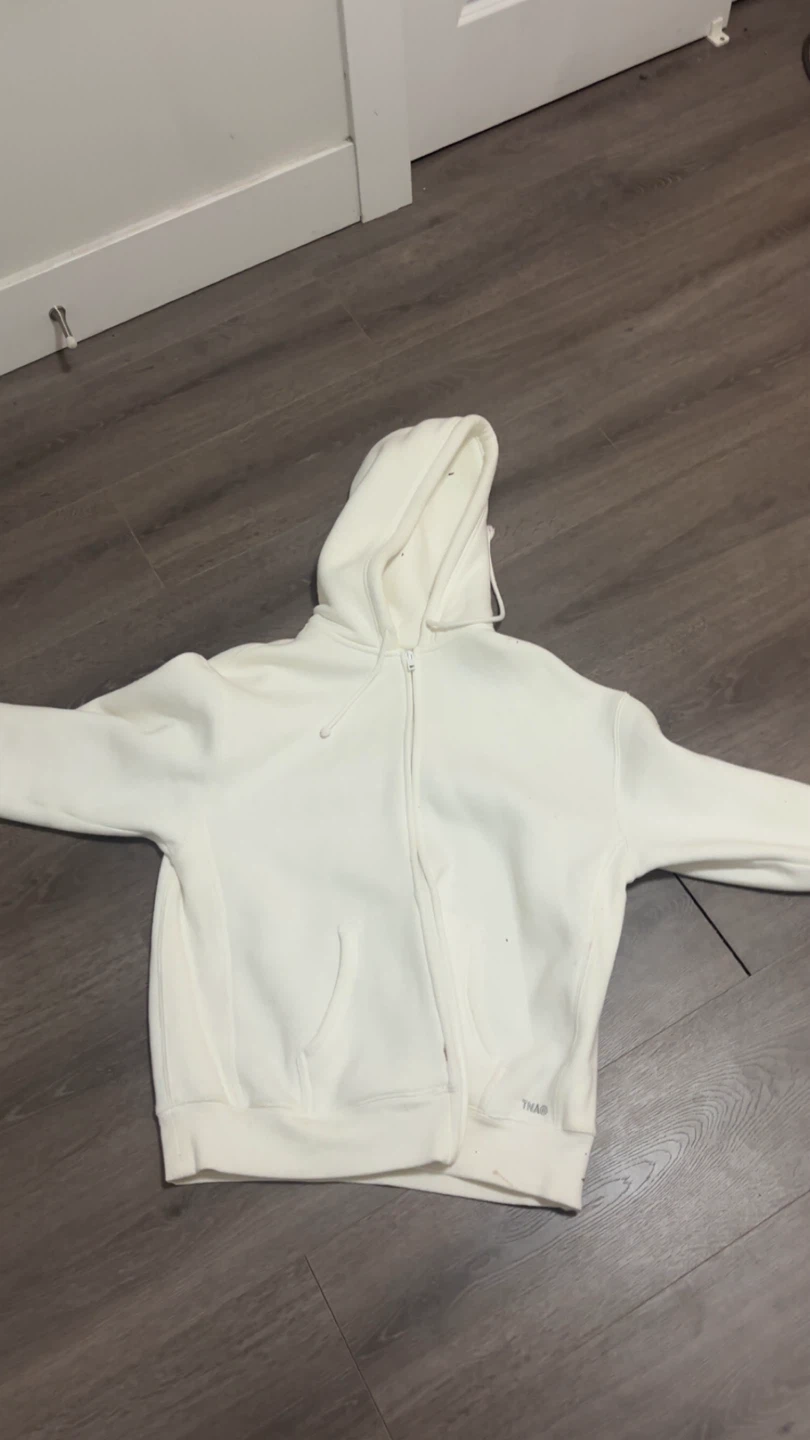 TNA Cream-Coloured Zip-Up Hoodie