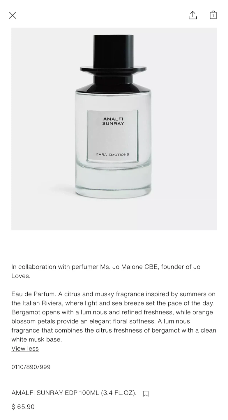 Zara x Jo Malone - Amalfi Sunray Set (perfume fragrance) - photo 3