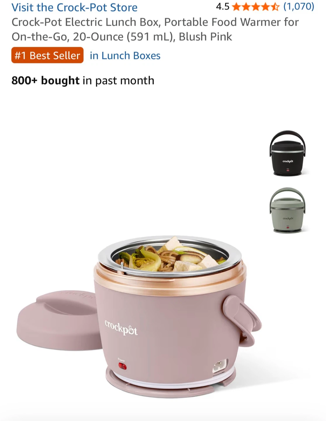 Crock-Pot Electric Lunch Box - Blush Pink