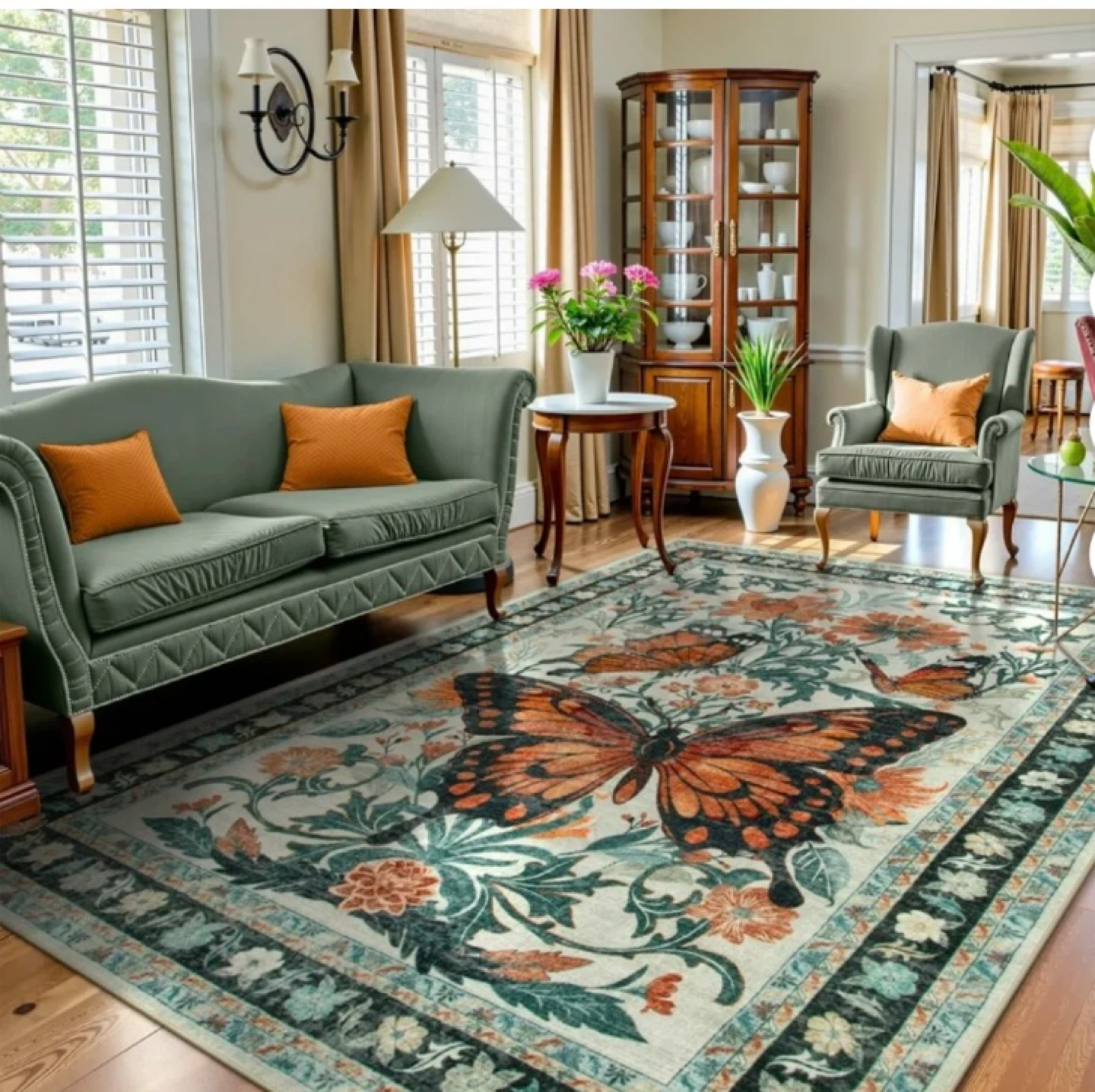 Lahome Decor Butterfly Area Rug - 8'x10'