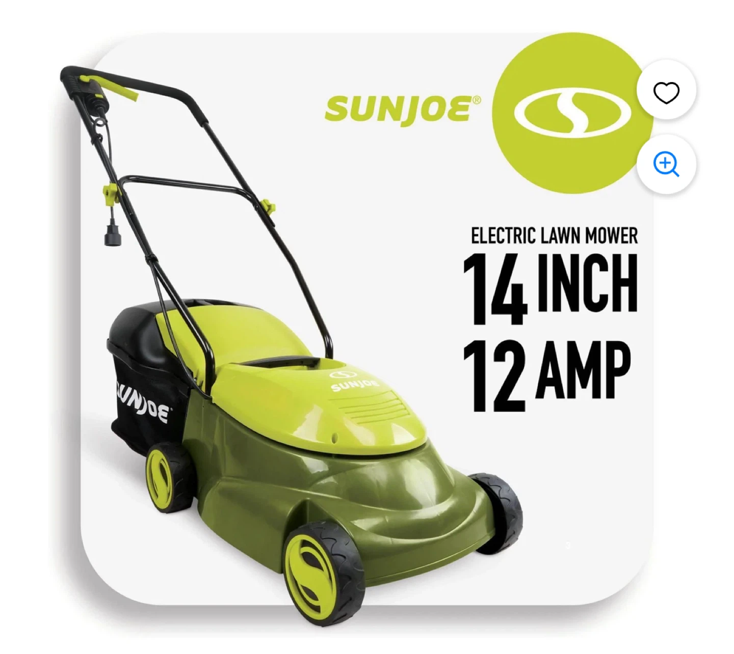 Sun Joe 14-Inch 12 Amp Electric Lawn Mower - photo 2