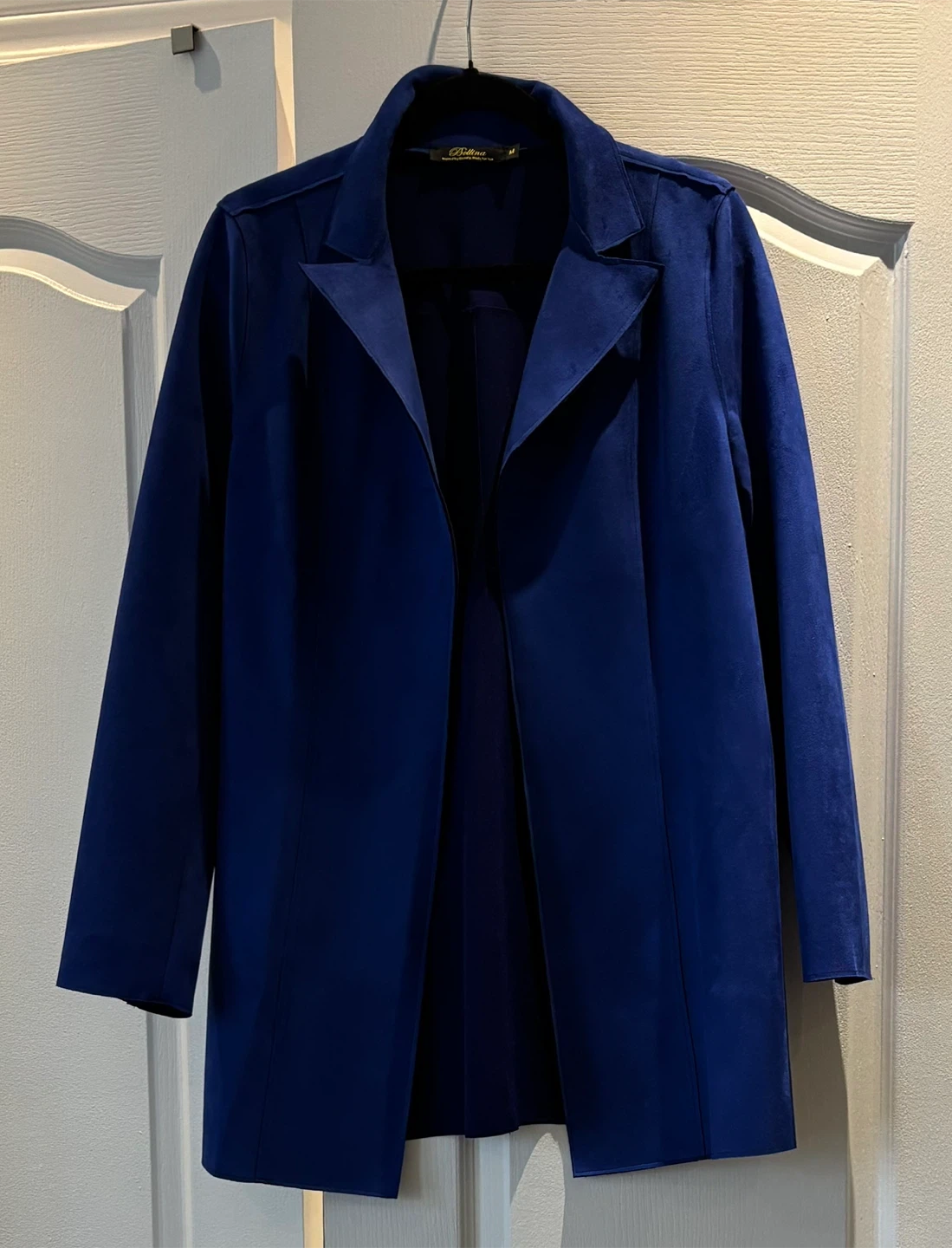 Cobalt blue faux suede jacket