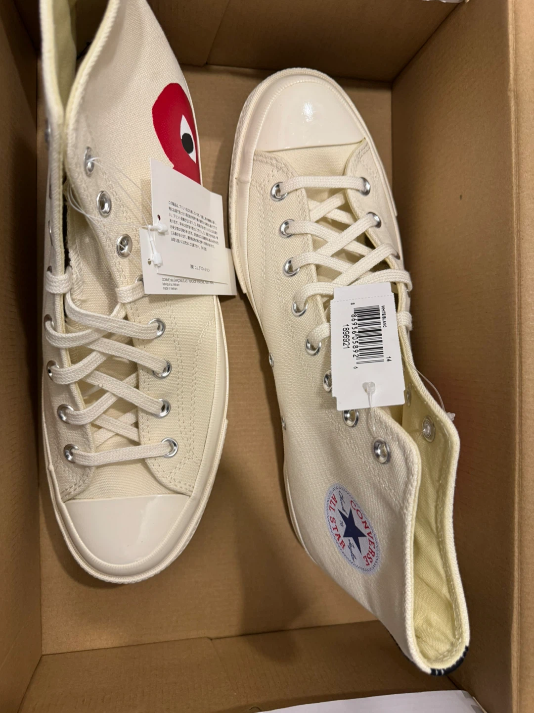 Converse Unisex CDG PLAY x Chuck 70 High - Milk - M12 / W14 - photo 3