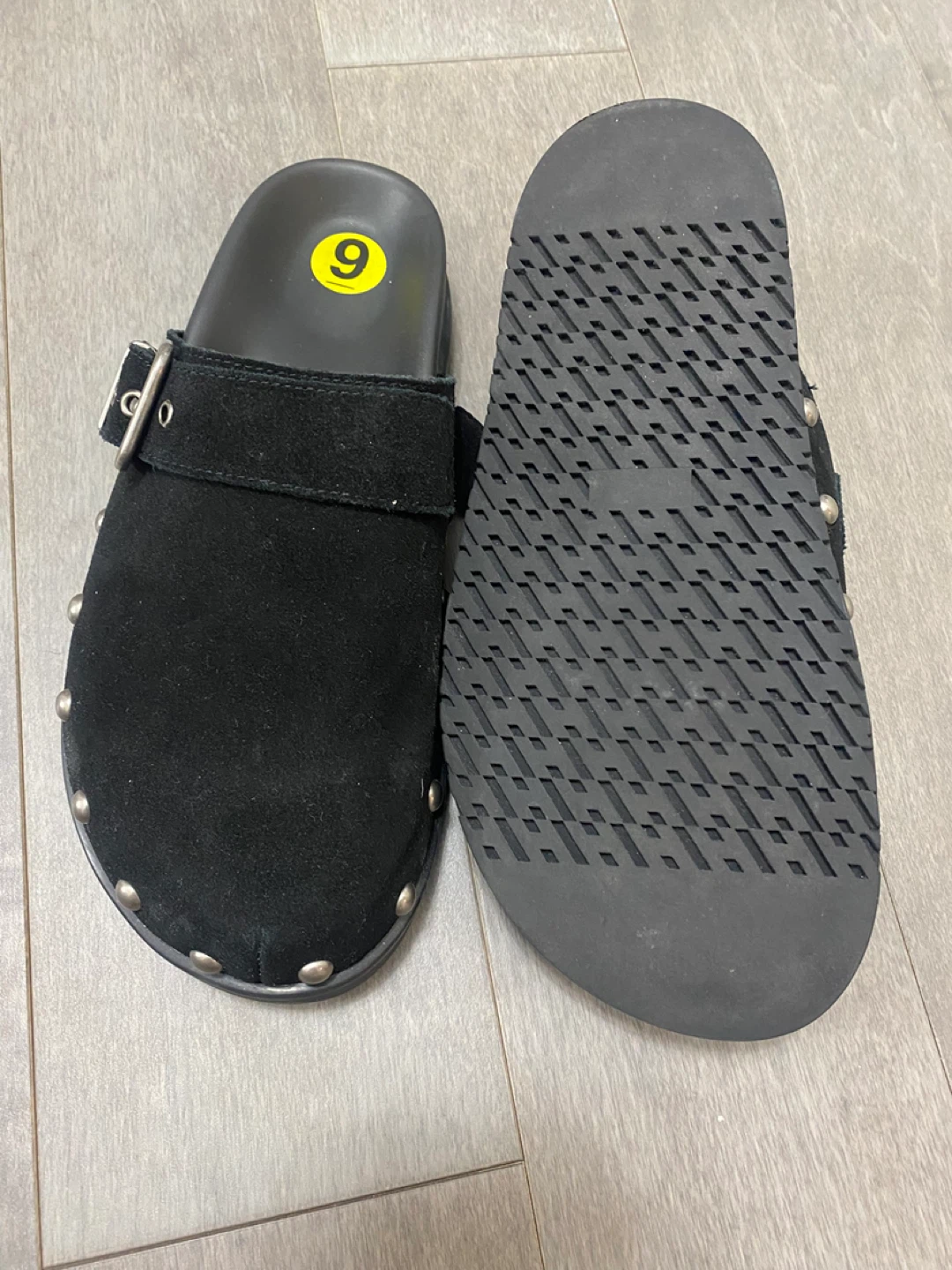 Black Suede Clog Slides - Size 9 - photo 2
