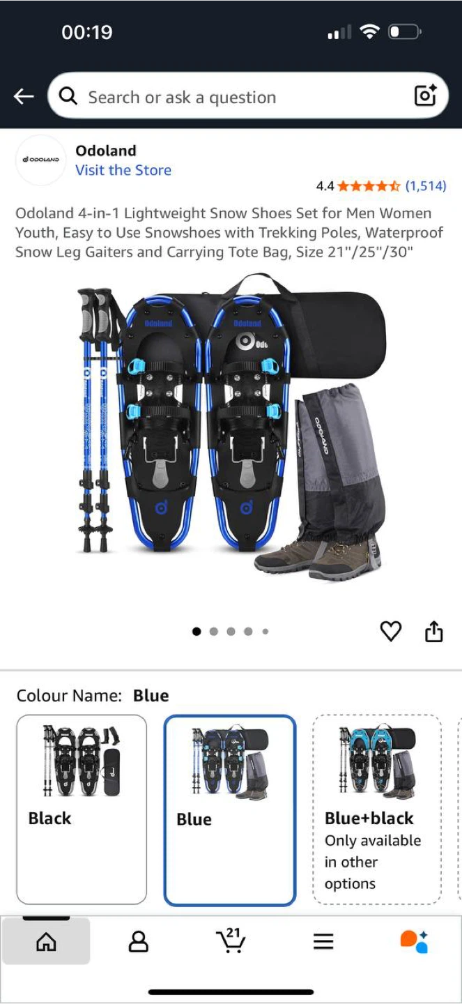 Odoland 4-in-1 Snowshoes Set — NEW
