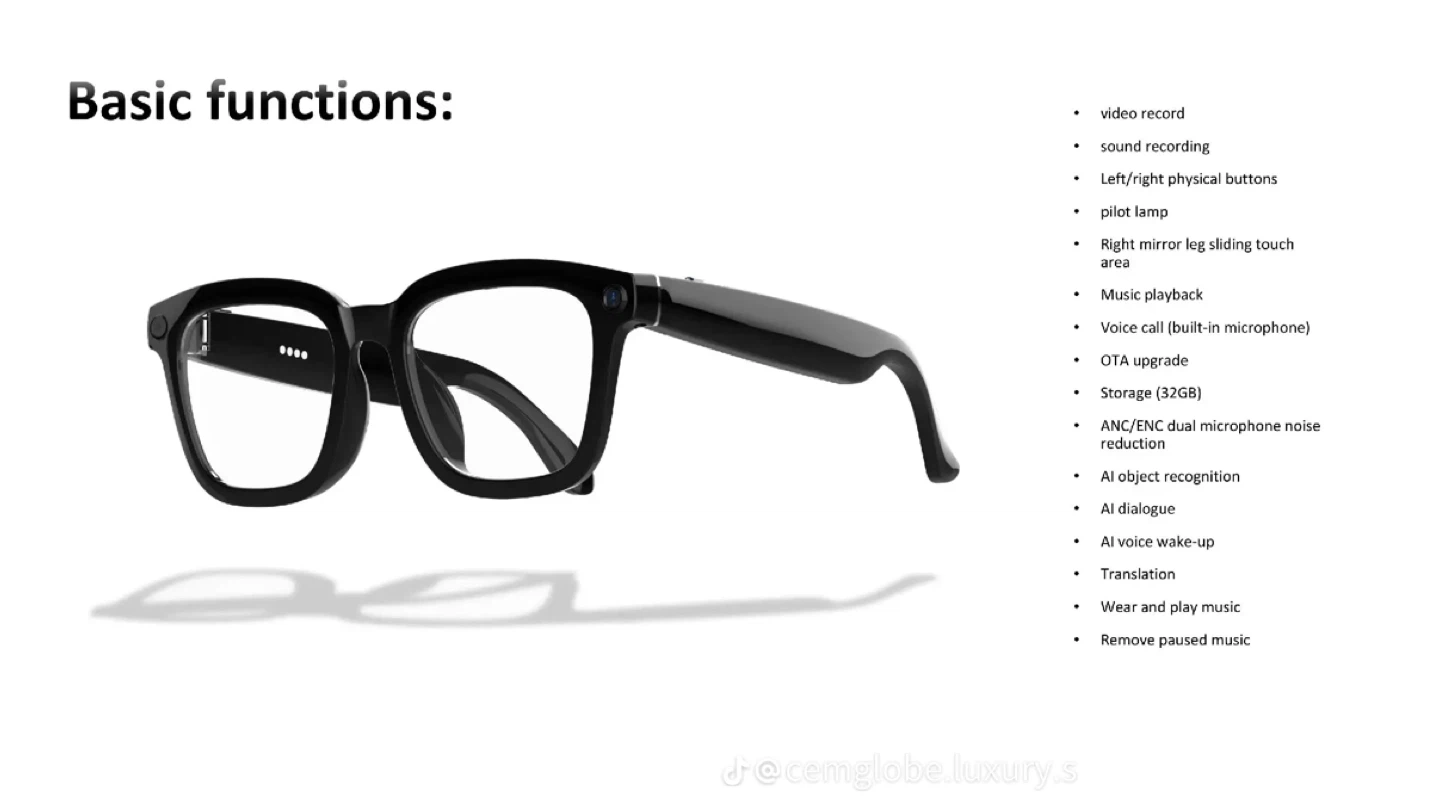 Intelligent Glasses with Camera & Microphone - Black - photo 3