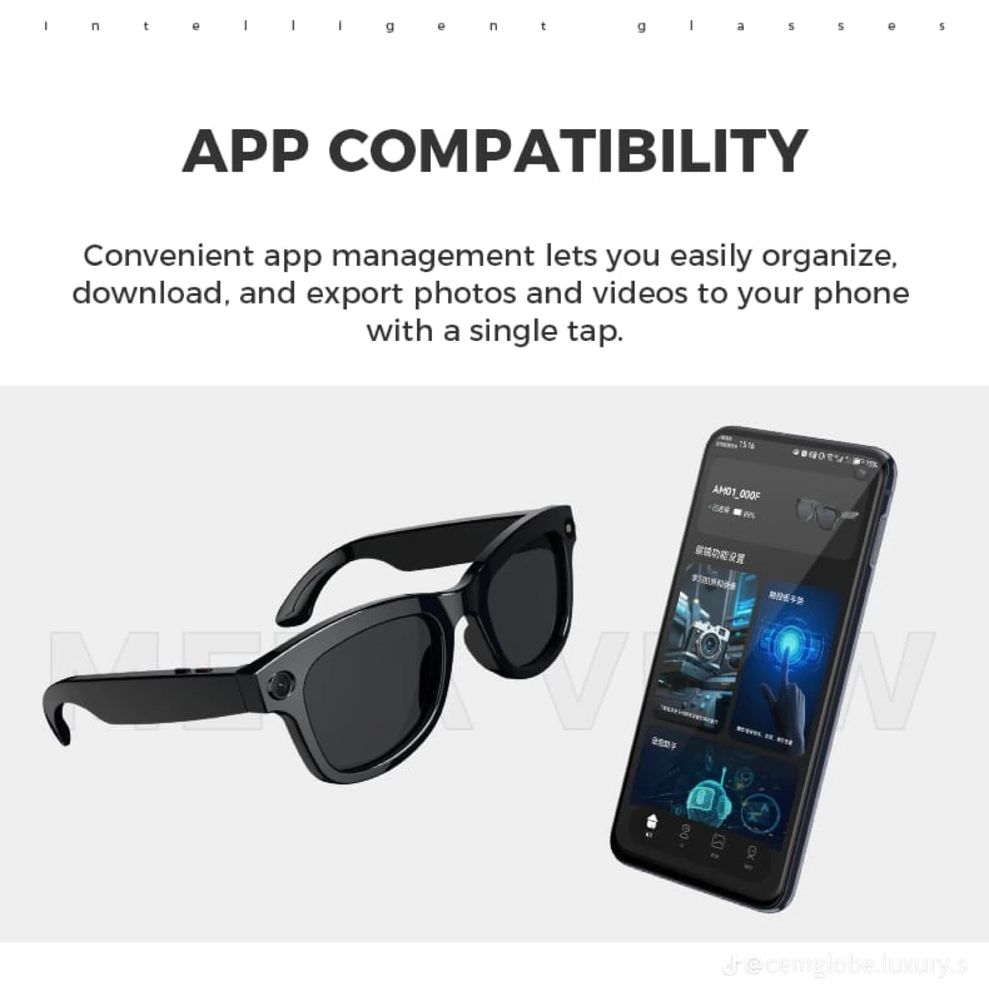 Intelligent Glasses with Camera & Microphone - Black - photo 2