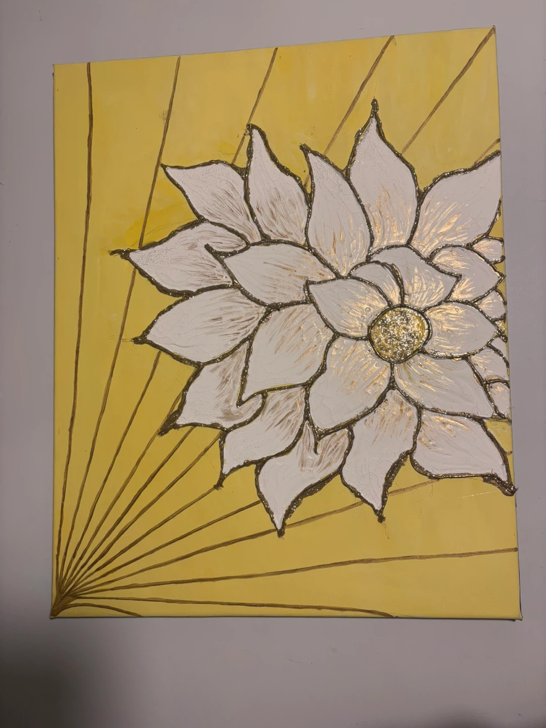 Yellow and White Floral Painting