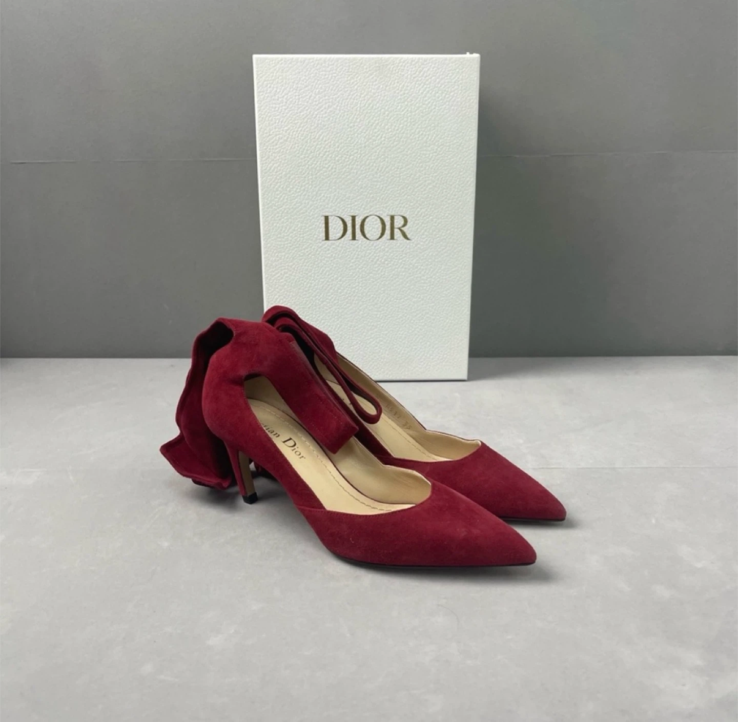Dior Red Suede Heels, Size 36 - photo 3