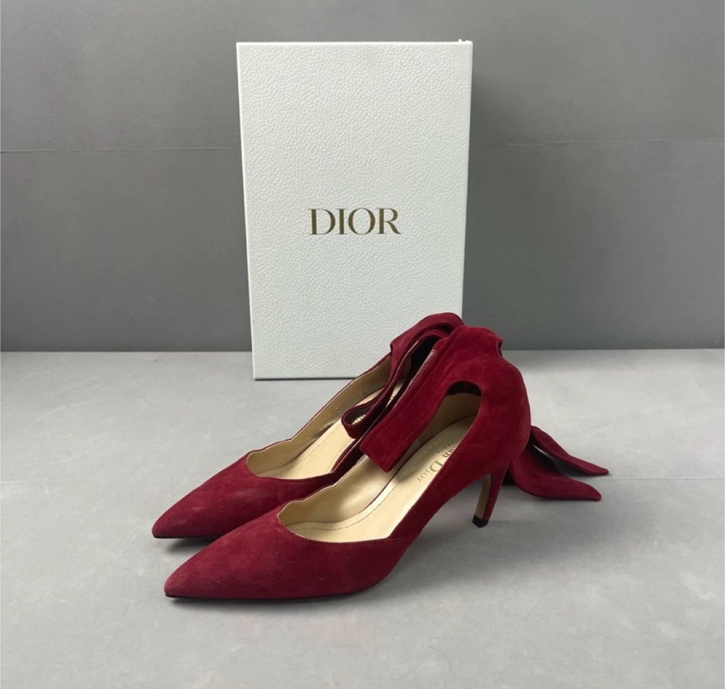 Dior Red Suede Heels, Size 36