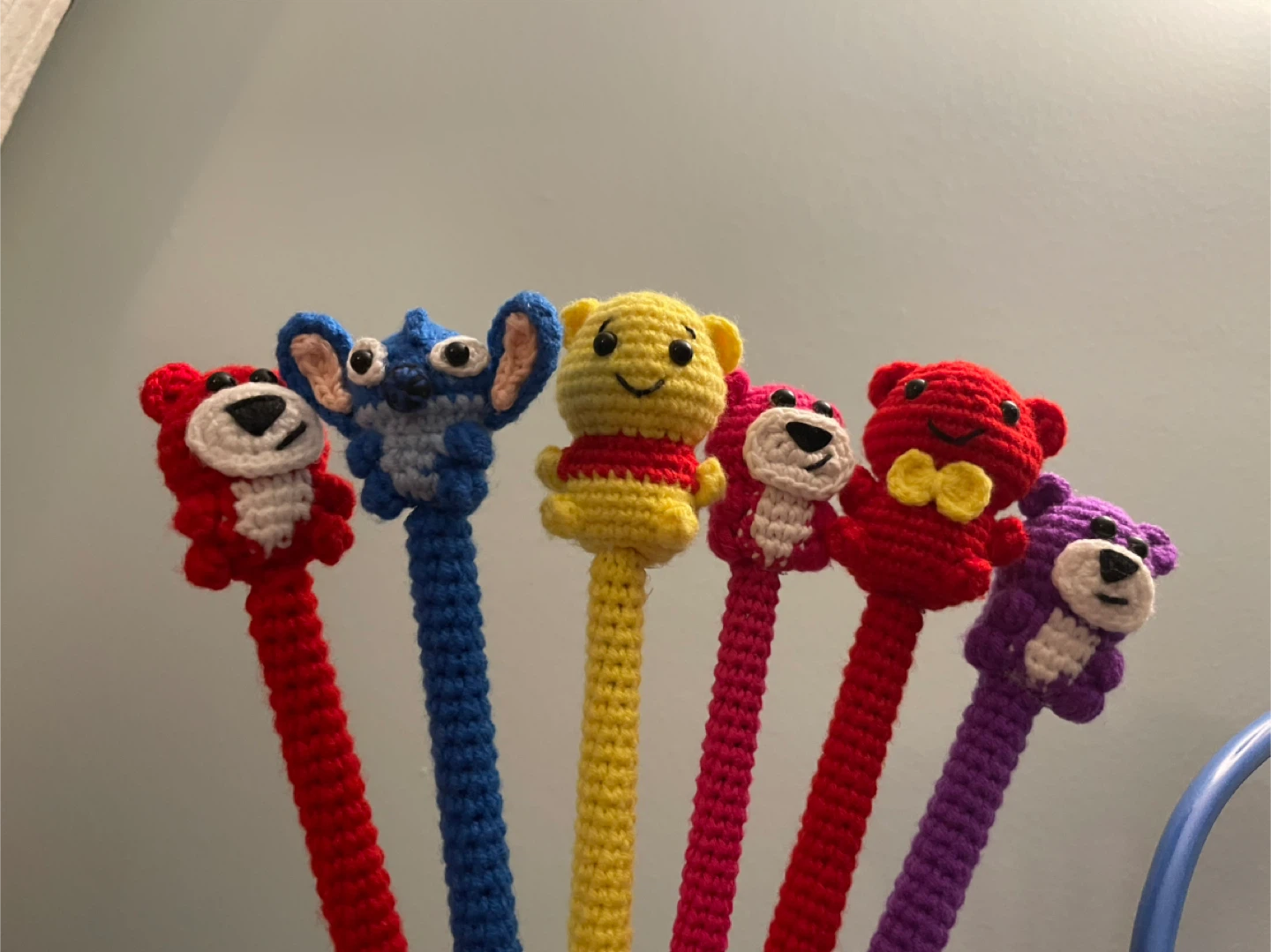 Handmade Crochet Character Pencil Toppers