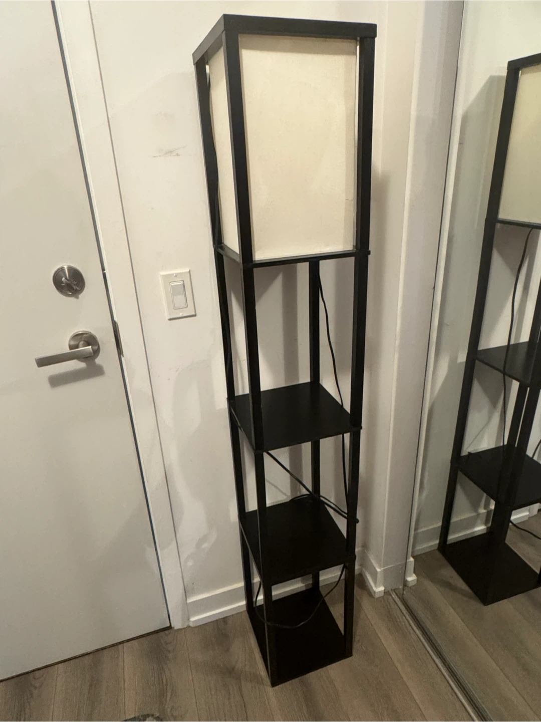 Black Floor Lamp with Shelves - photo 2