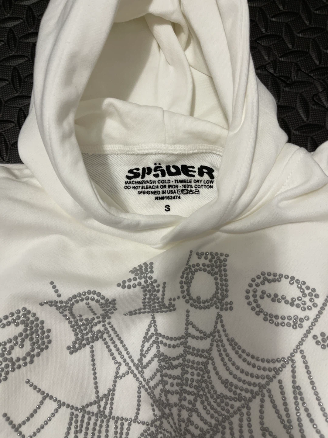 SP5DER White Rhinestone Hoodie - Size S - photo 4