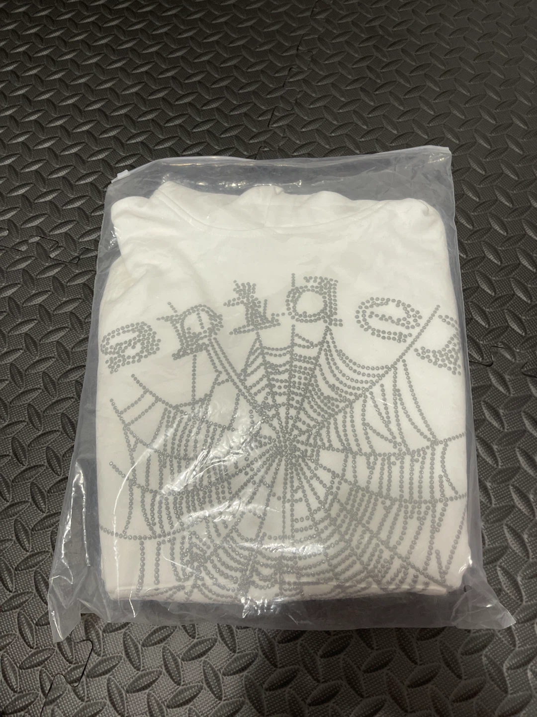 SP5DER White Rhinestone Hoodie - Size S