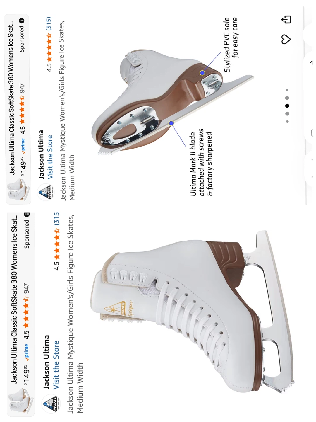 Jackson Ultima Mystique Ice Skates - Child Size 1.5 - photo 2