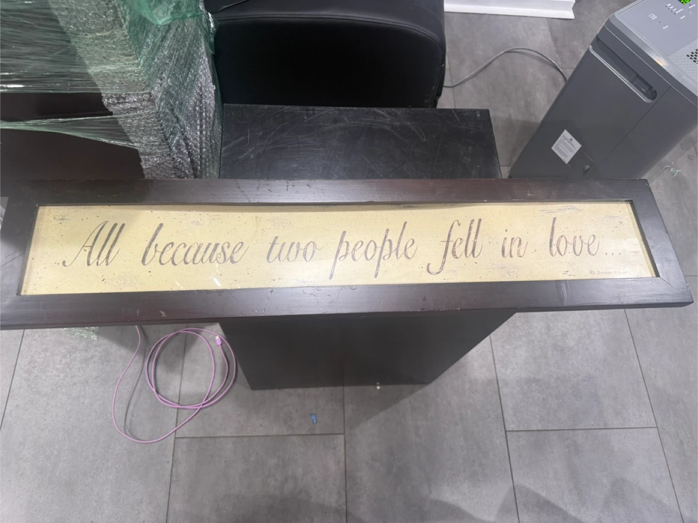 Framed Wall Art - "All because two people fell in love..."