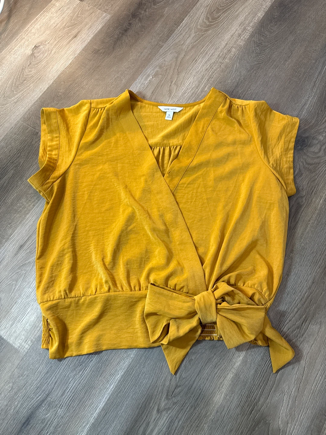 Nine West Gold Wrap Top - Size XL
