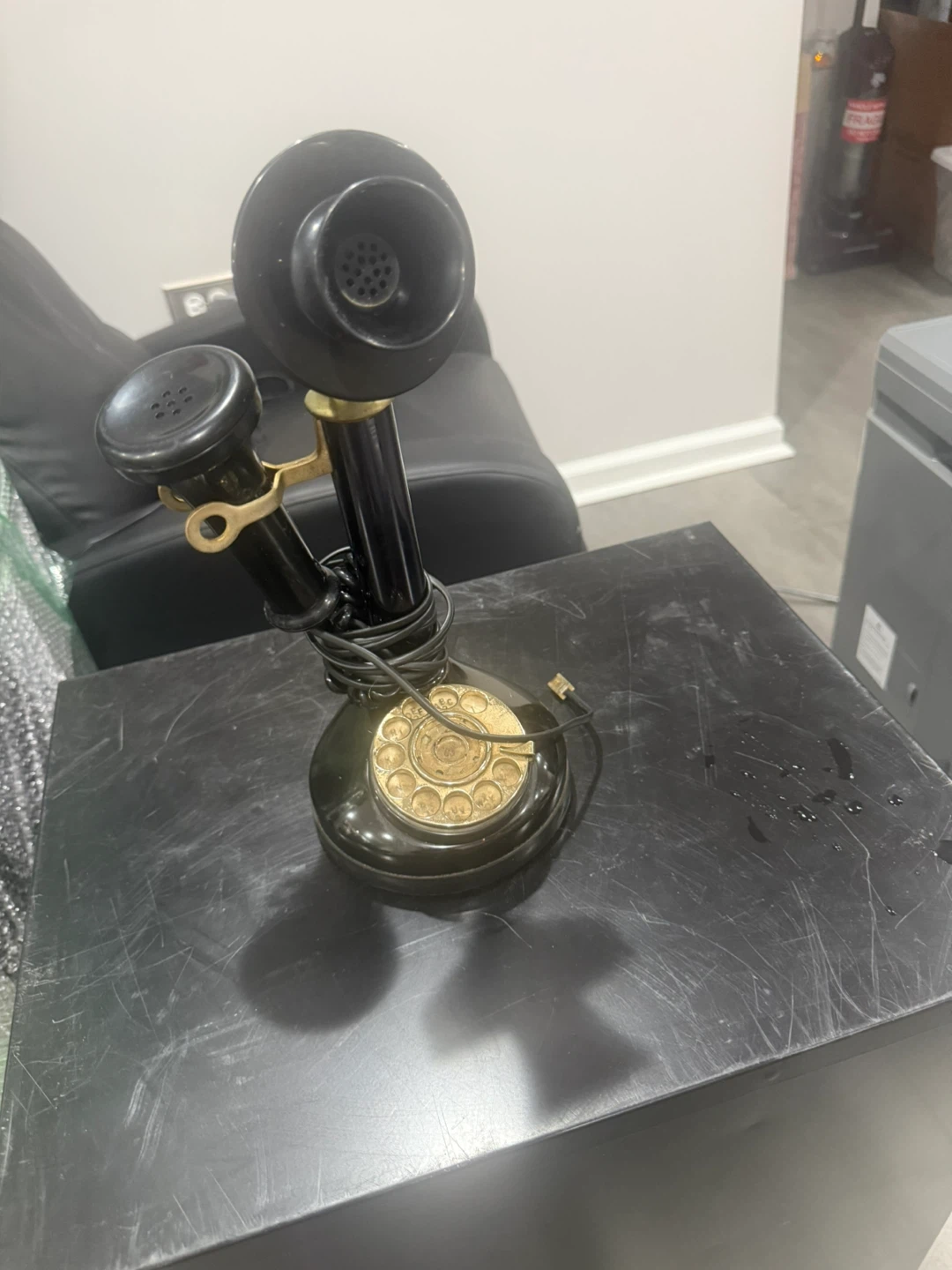 Antique Rotary Dial Candlestick Telephone