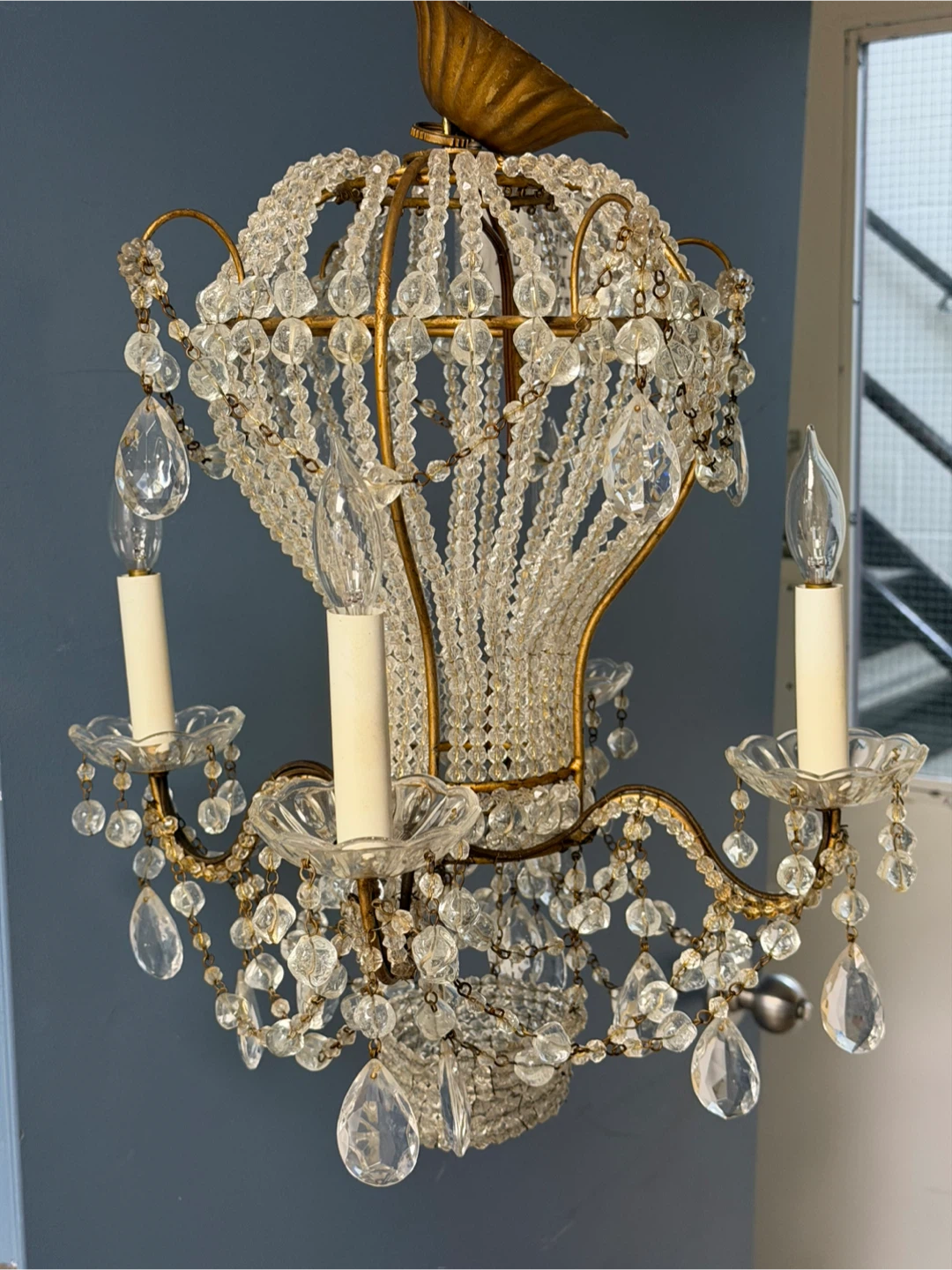 Vintage Crystal Bead “ Hot air balloon “Chandelier