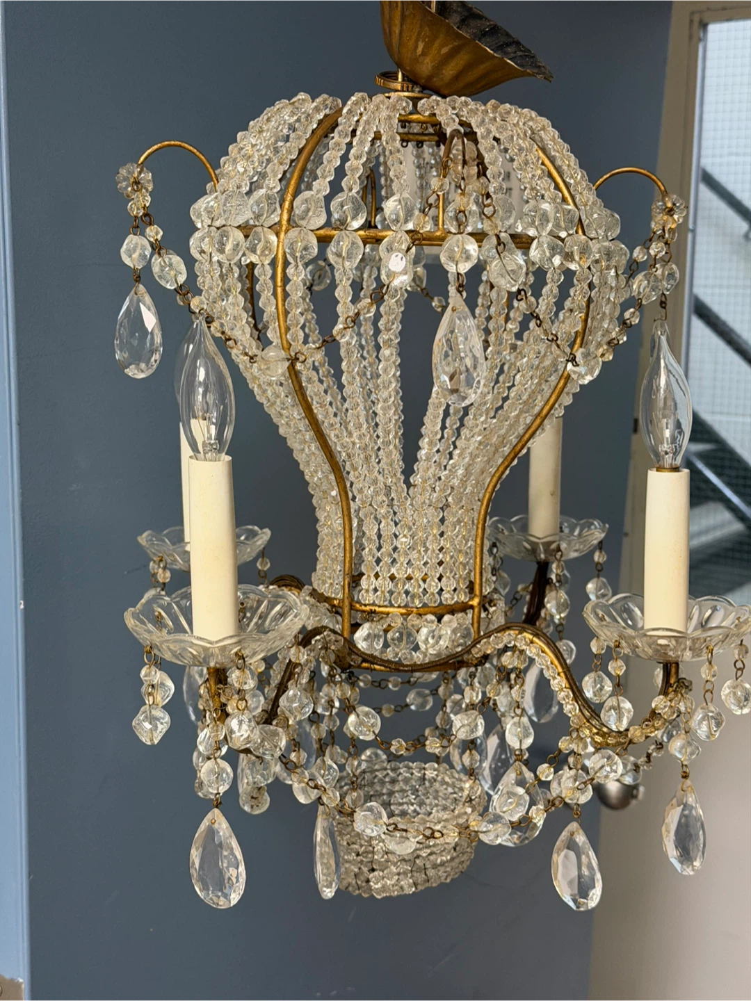 Vintage Crystal Bead “ Hot air balloon “Chandelier - photo 3