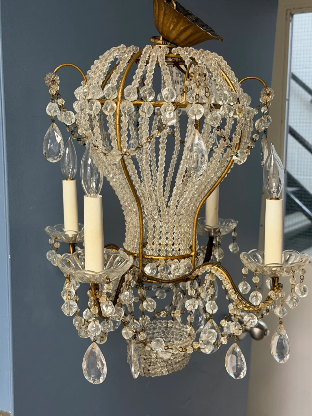 Vintage Crystal Bead “ Hot air balloon “Chandelier - photo 2