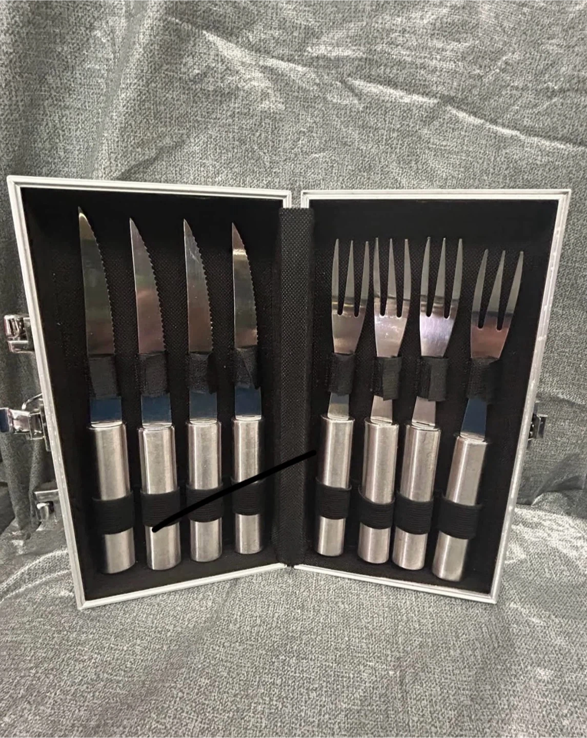 Oakdale Stainless Steel Fork & Knife Set / fancy box
